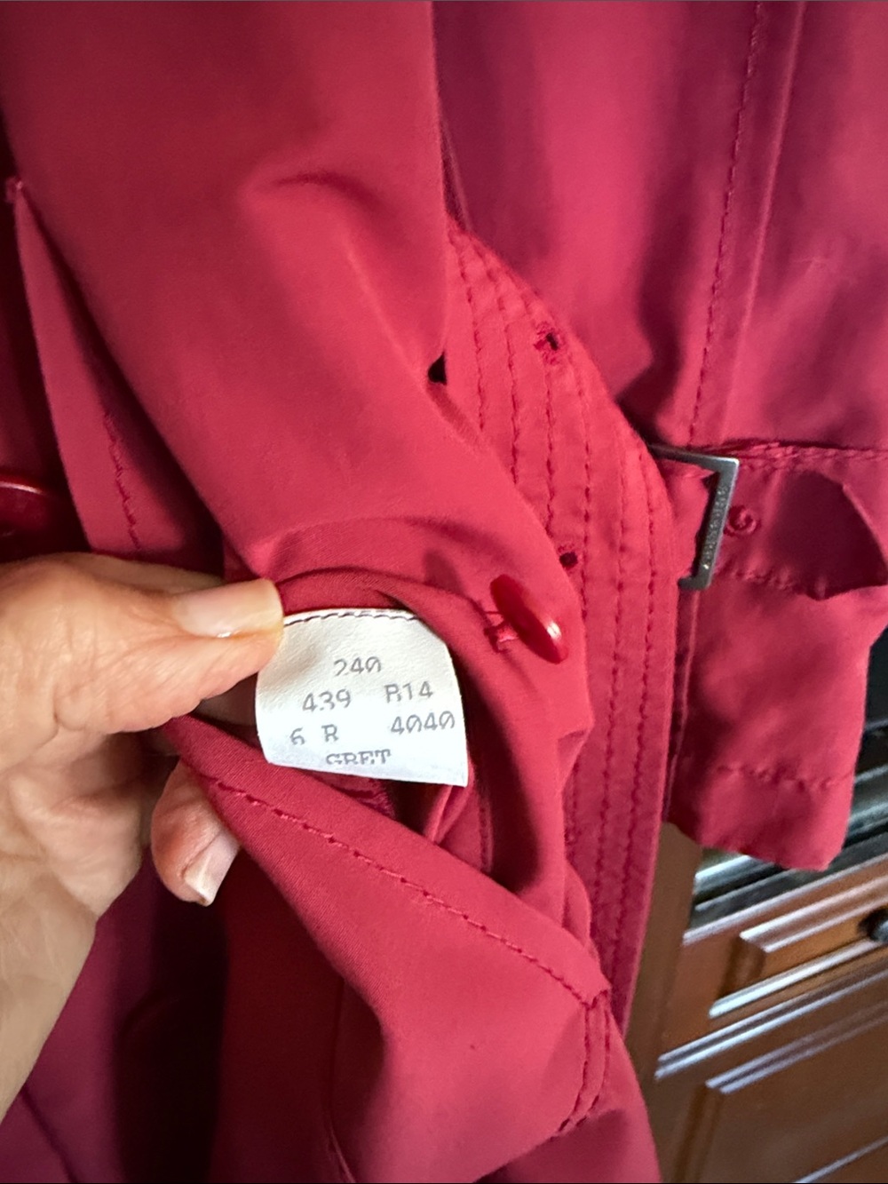 Burberry Cranberry Double-Breasted Trench Coat with Belt - Picture 3 of 9